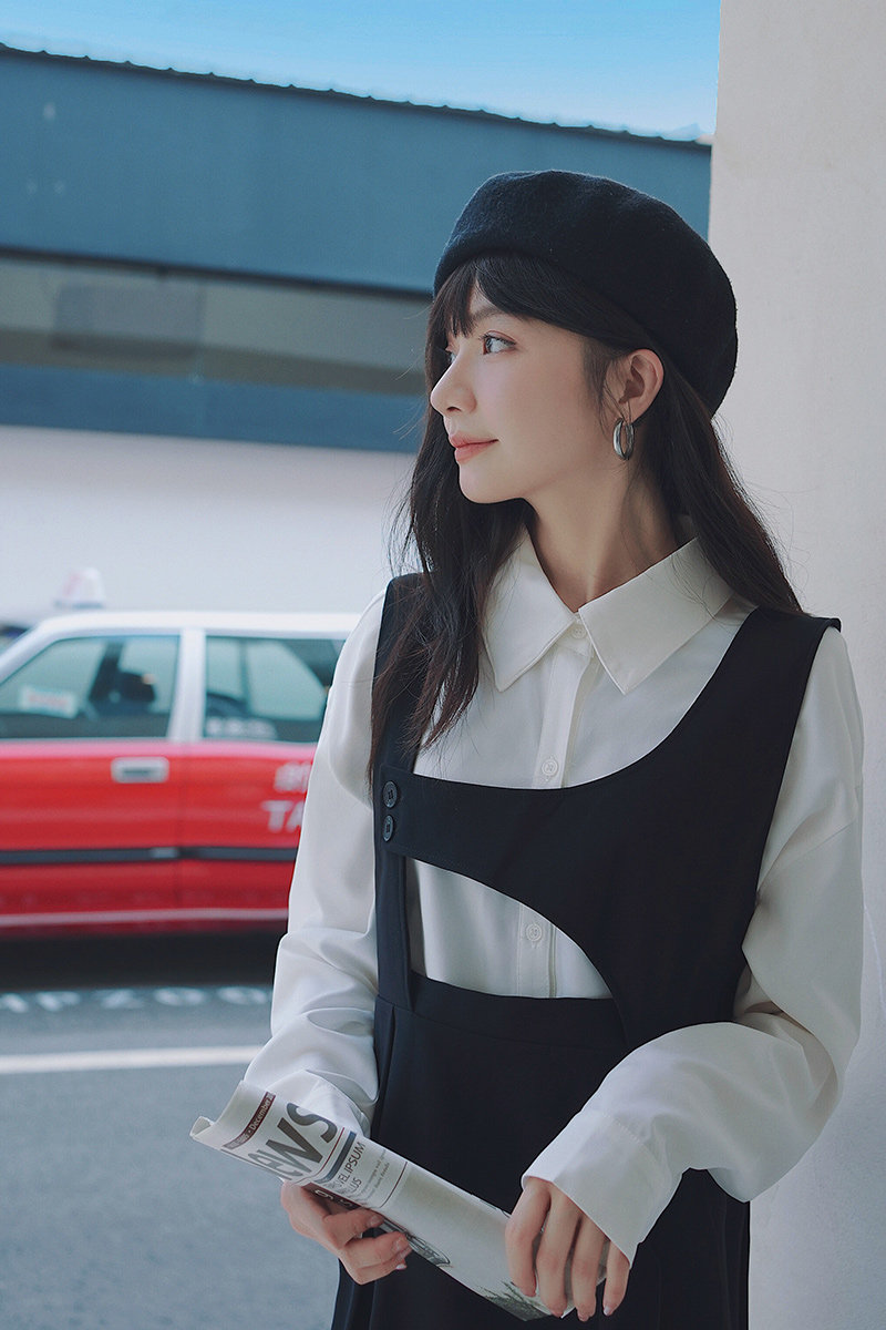 【新款】主推款设计感衬衣背带裙套装205A-8816-P140控208,女装连衣裙,浙宝293