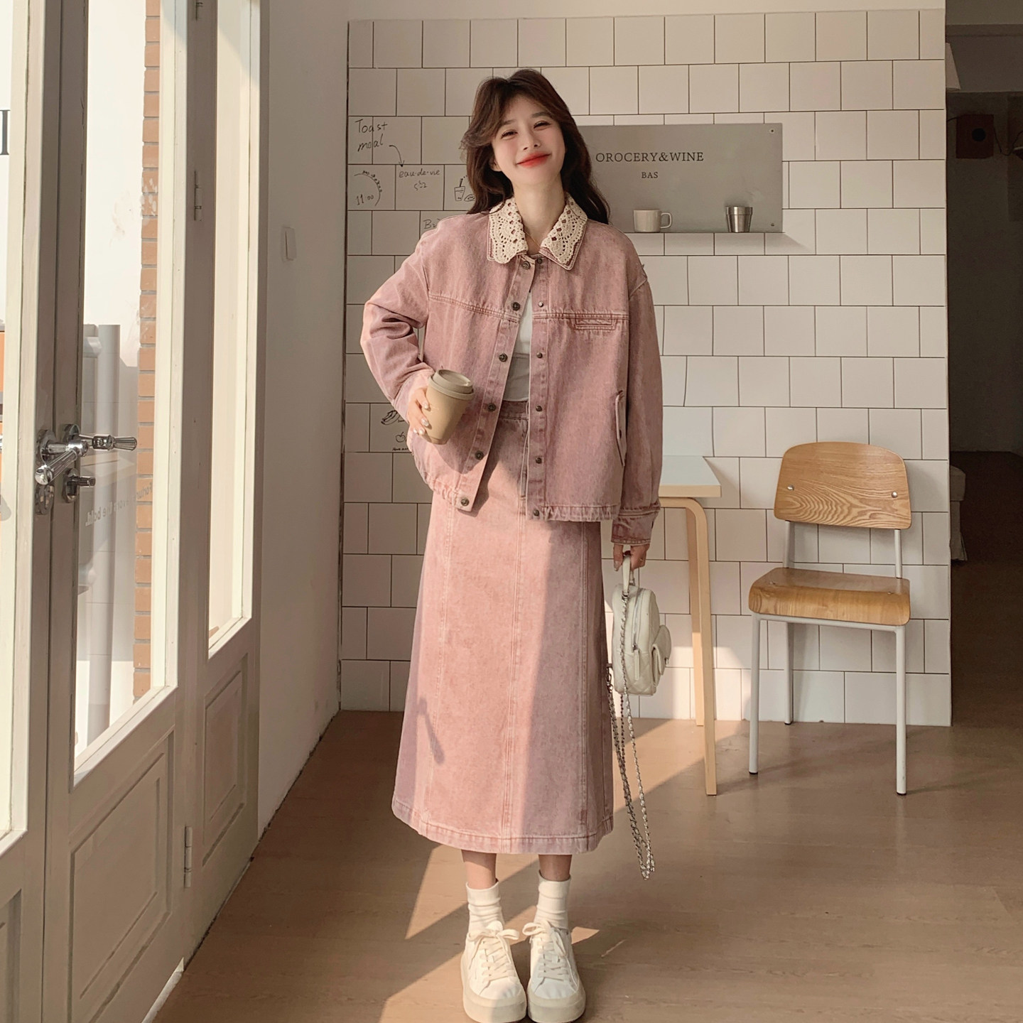 【新款现货】数据好牛仔钩花外套+半身裙套装293-265-P195控318,商品下架区,浙宝293