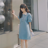 【现货】数据好夏日小清新泡泡袖POLO裙205A-1128-P85控138，女装连衣裙，浙宝293