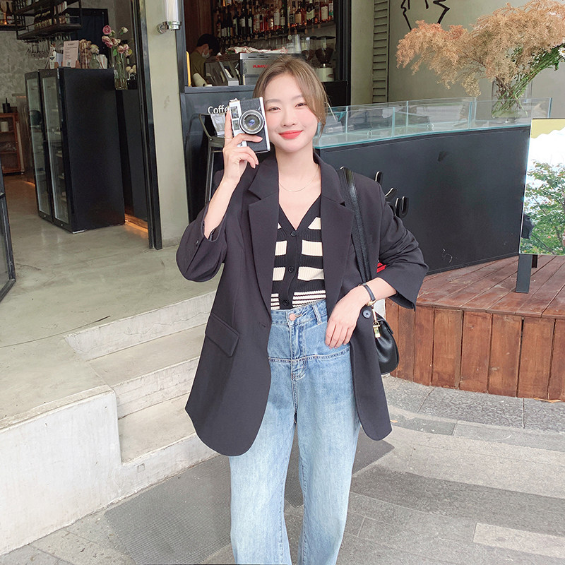 高级感港风休闲小西装外套女2025春装新款设计感气质百搭通勤西服,女装西装,浙宝293