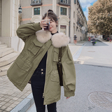 【新品】兔毛内胆中长款派克服205A-K631-P195控278，女装棉衣/棉服，浙宝293