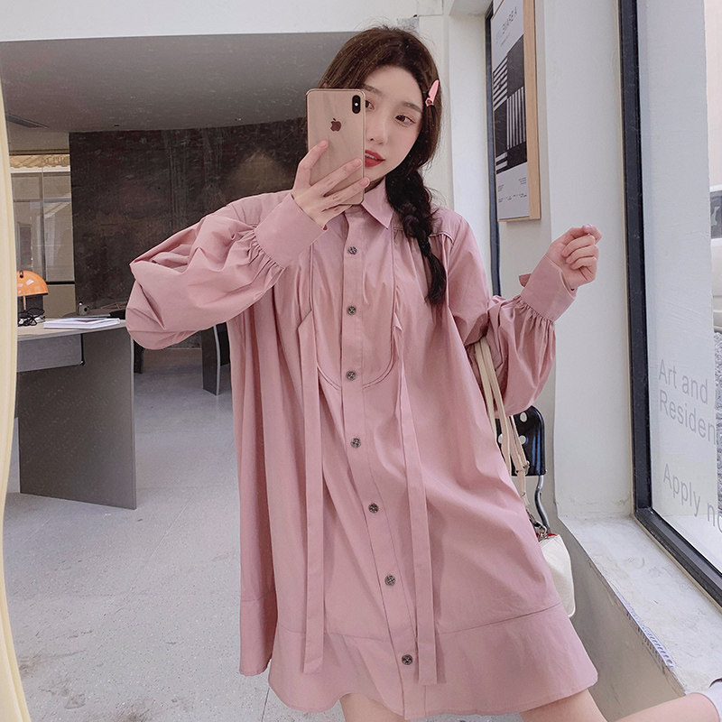 【新款】主推秋款！甜美粉色衬衣裙205A-8818-P110控168,女装连衣裙,浙宝293