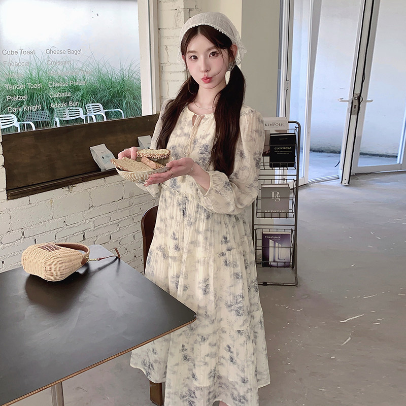 【新款】超仙水墨晕染木耳边连衣裙293-1109-P125控178,女装连衣裙,浙宝293