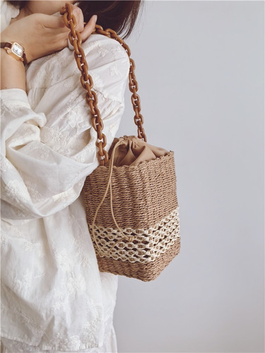 2025新款韩版时尚质感草编包包女小众设计气质手机口红包化妆包潮