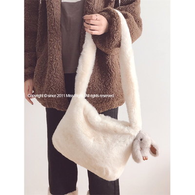 大容量托特包冬季毛毛单肩大包包