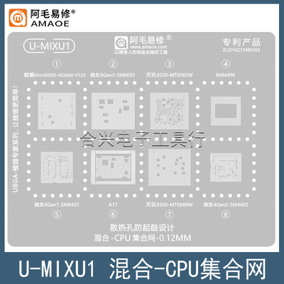 阿毛易修SM8650/A17/MT6989W钢网