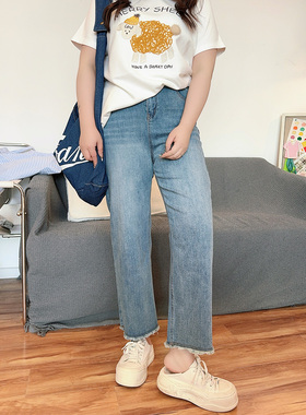 【2/24 0点 新品】毛边小直筒九分牛仔裤显瘦百搭