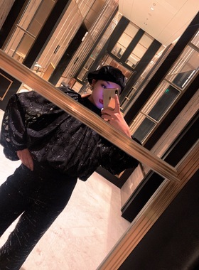 UMAMI 五玛米原创｜进口定制面料立体超闪星星纱底重工大袖衬衫