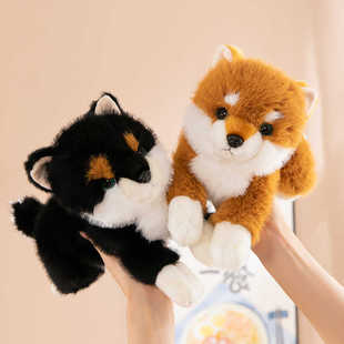 正版仿真小趴狗哈士奇公仔柴犬玩偶毛绒玩具宠物娃娃宝宝生日礼物