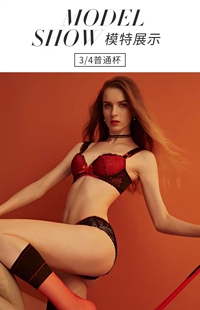 爱恋伊AERENEY81121红色本命年法式性感内衣小胸聚拢文胸薄款收