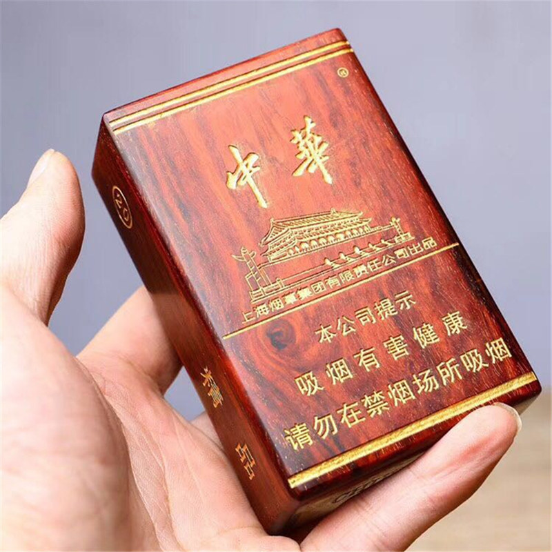 红木烟盒檀木小叶紫檀防潮创意方形盒子手把件手工精细雕刻包邮