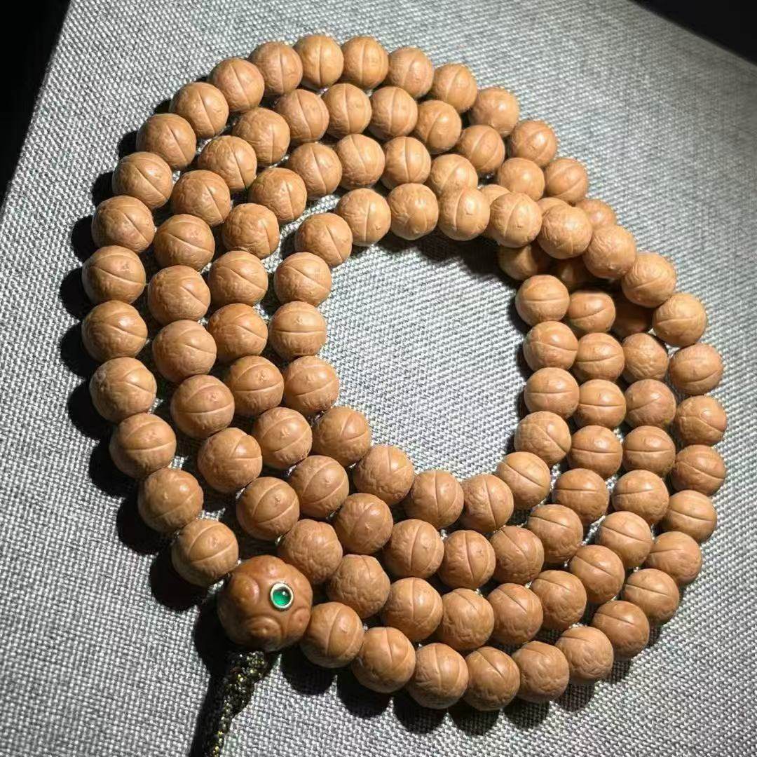 9mm猴头雕刻凤眼菩提子念珠朝珠108颗手串天然盘玩法师出家人挂珠