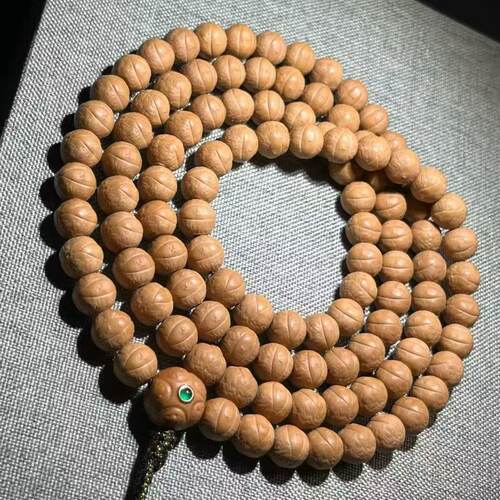 9mm猴头雕刻凤眼菩提子念珠朝珠108颗手串天然盘玩法师出家人挂珠