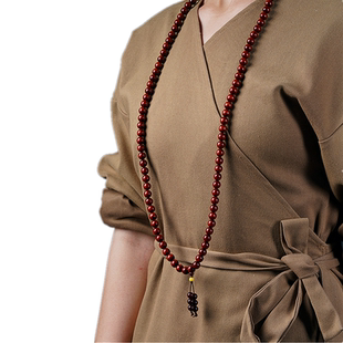 108颗小叶紫檀念珠挂珠戴脖子的佛珠印度金星紫檀天然诚善缘包邮