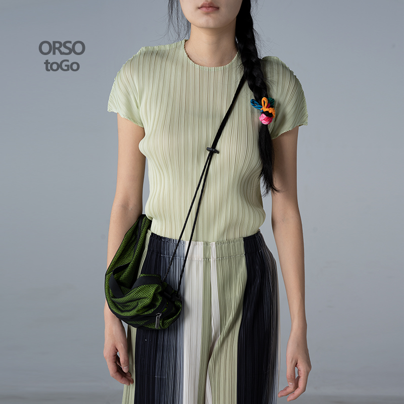 ORSO夏季新款褶皱短袖T恤女