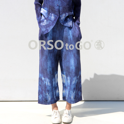 ORSOtogo休闲女装褶皱八分裤