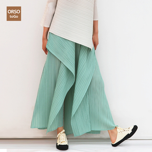 穿搭高级感 宽松显瘦穿夏季 不规则设计感褶皱休闲裙裤 女士气质大码