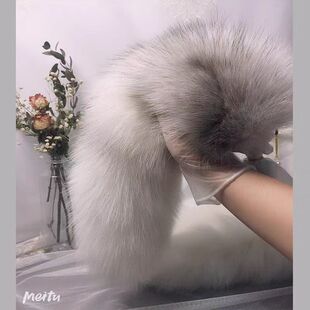 尾巴兽装真毛狐狸cos男生毛绒插件女新手入门小猫狗兔子角色扮演