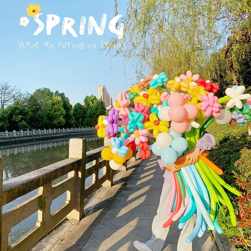 长条气球花束生日diy材料抱抱桶