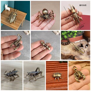 昆虫蟋蟀桌面摆件蝎子做旧办公桌茶宠昆虫蜘蛛童趣个性 蚂蚁小摆件