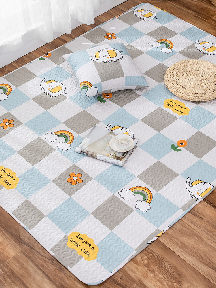 家用纯棉布艺地毯儿童客厅卧室满铺榻榻米防滑地垫全棉宝宝爬行垫