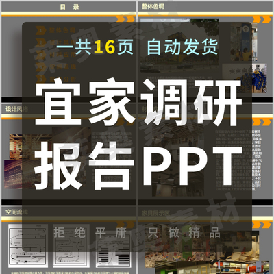 宜家调研报告PPT课件模板装修风格空间流线设计材料应用演讲素材