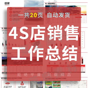 汽车4S店销售工作总结PPT课件模板年终季度月度计划汇报演讲素材
