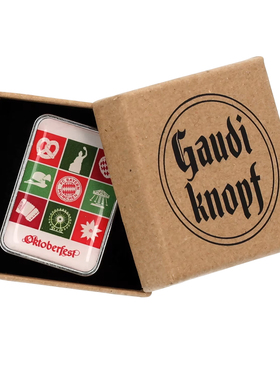 进口拜仁周边啤酒节胸针蝴蝶扣徽章礼盒官方正品53856品德居