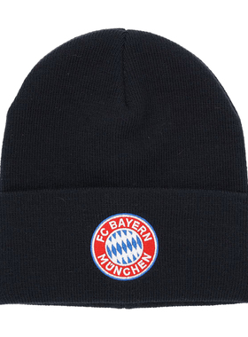 进口拜仁帽子刺绣logo深蓝针织冷帽少年官方正品54083品德居