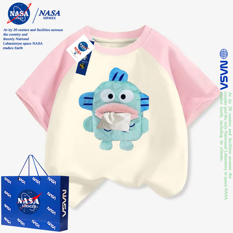NASA联名儿童小丑鱼抽纸短袖衣服