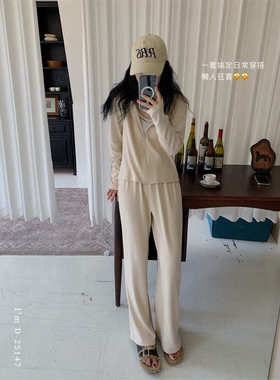 ulu风。羊绒感连帽秋宅衣D-25147女家居服套装春秋冬