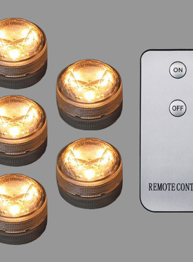 LED防水灯遥控氛围灯RGB暖色无线潜水灯景观灯装饰灯遥控小灯迷你