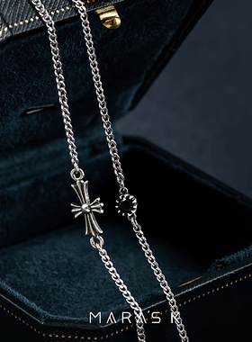 眼镜链 挂脖原创设计925银纯银 十字架时尚潮流链条眼睛挂链挂绳