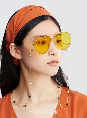 眼镜链玫瑰金保色钛钢眼镜链女 挂脖不褪色轻奢链明星款防滑挂绳