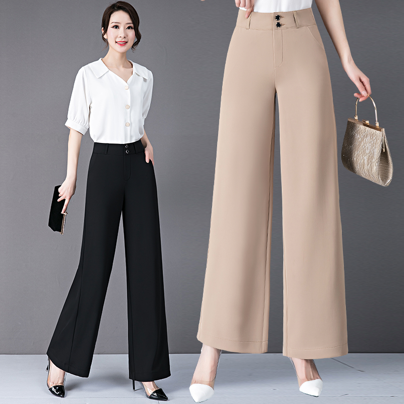 高腰简约时尚宽松坠感阔腿裤