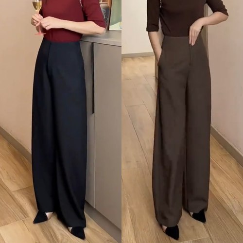 高腰时尚简约垂感气质直筒裤