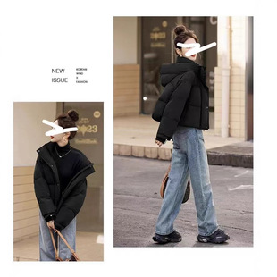 广州十三行沉甸甸羽绒外套!2025秋冬保暖系立领宽松羽绒服外套女