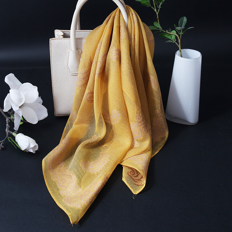 新款混纺真丝小丝巾方巾披肩