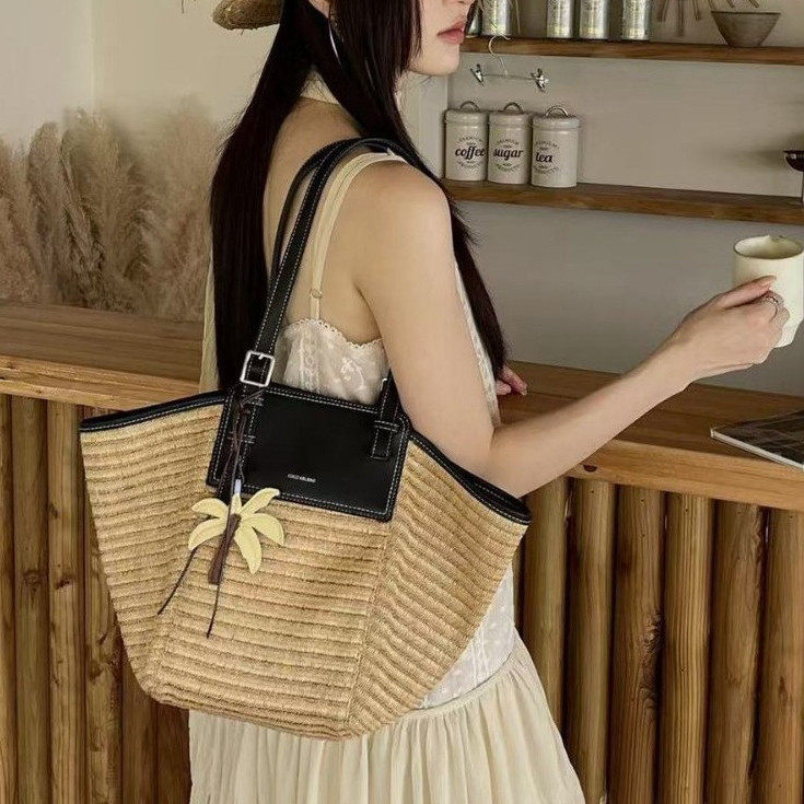 新款海边度假风休闲手编包女大容