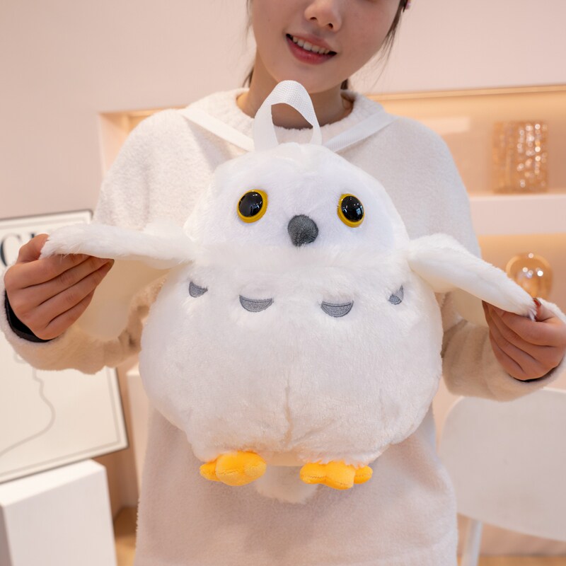 卡通猫头鹰公仔毛绒小包包双肩背包零钱包同学闺蜜生日礼物送女生