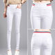 薄款 外穿修身 小白裤 胖mm春秋高腰小脚裤 打底裤 女裤 松紧大码 大码