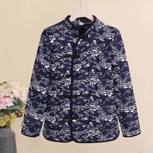 国风棉衣碎花冬季新款保暖中式盘扣棉袄休闲棉服外套妈妈花棉袄