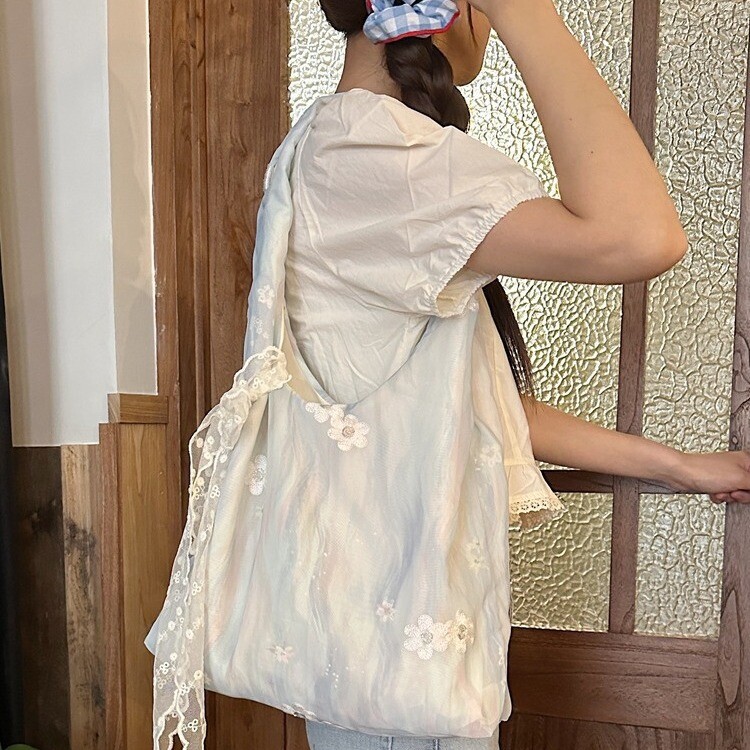 4692 国风刺绣文艺小清新仙女帆布包单肩手提包通勤大容量背心包