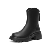 大东厚底短靴女秋冬24新款 美拉德咖色靴子韩系小踝靴瘦瘦靴女靴