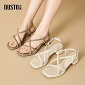 中跟高级感一字带气质高跟鞋 大东凉鞋 法式 新款 24年夏季