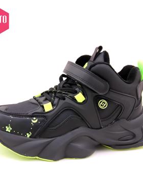 大东男童鞋24冬季新款皮面防水休闲轻便软底儿童运动鞋24D1020