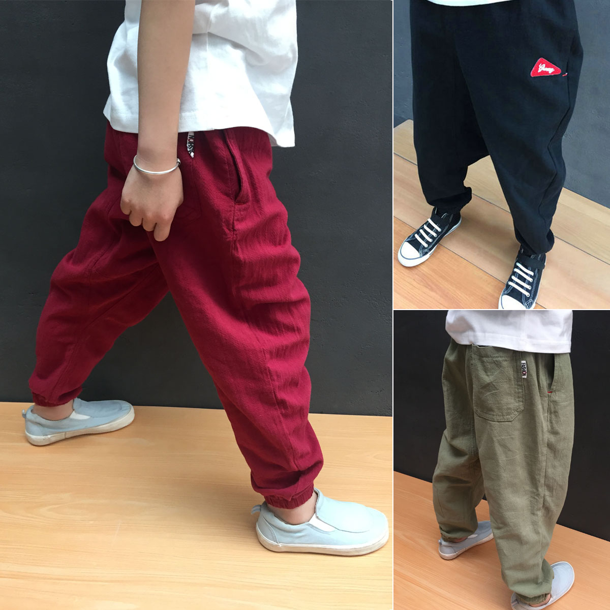 长裤棉麻夏款男童宝宝