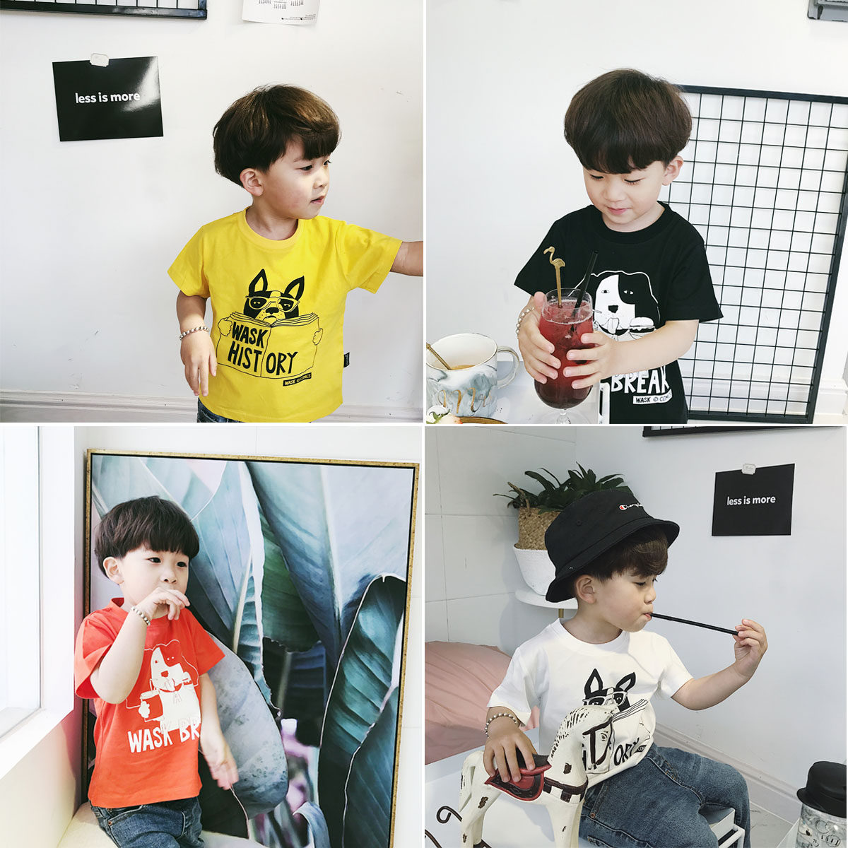 运动休闲风弹力薄款小孩男童短袖