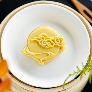 原创新款 月饼手压模具 50克75克国潮风黛云升月饼皮桃山皮广式