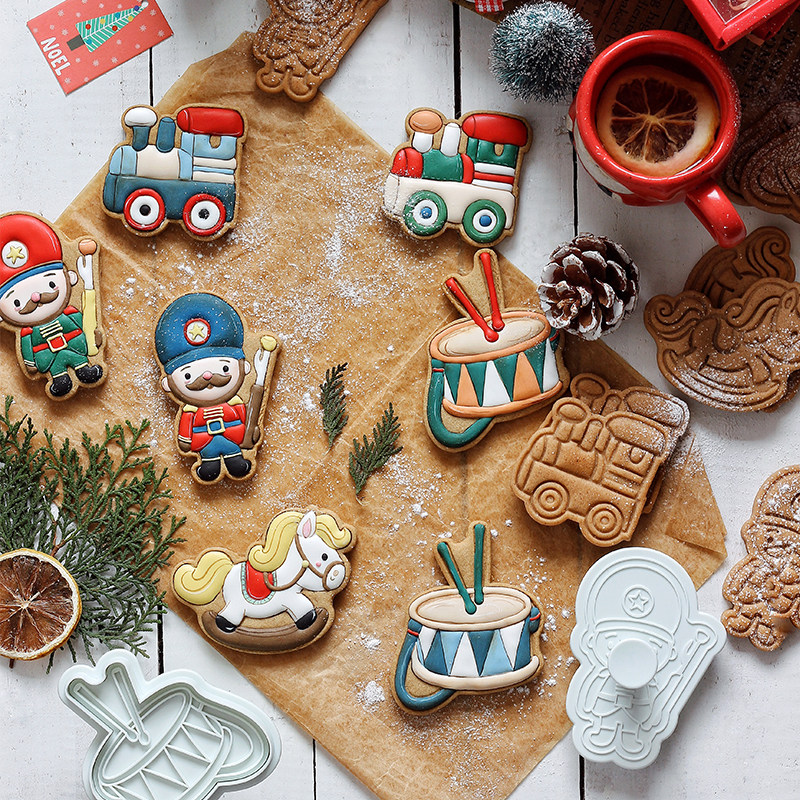 amagour原创 圣诞卡通士兵木马王国孩童玩具饼干模具儿童欧式